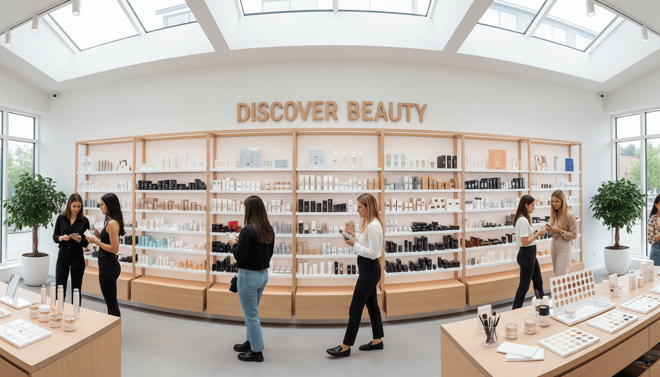 GRANT BEAUTY STORE LLC storefront with organized beauty and personal care products